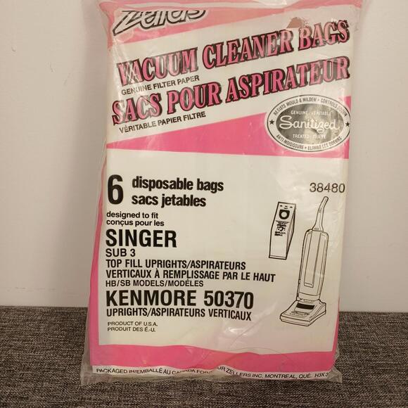 Kenmore Other - Vintage Kenmore 50370 Vacuum Cleaner Bags Singer Sub 3 HB SB Upright 6 Pack Sani